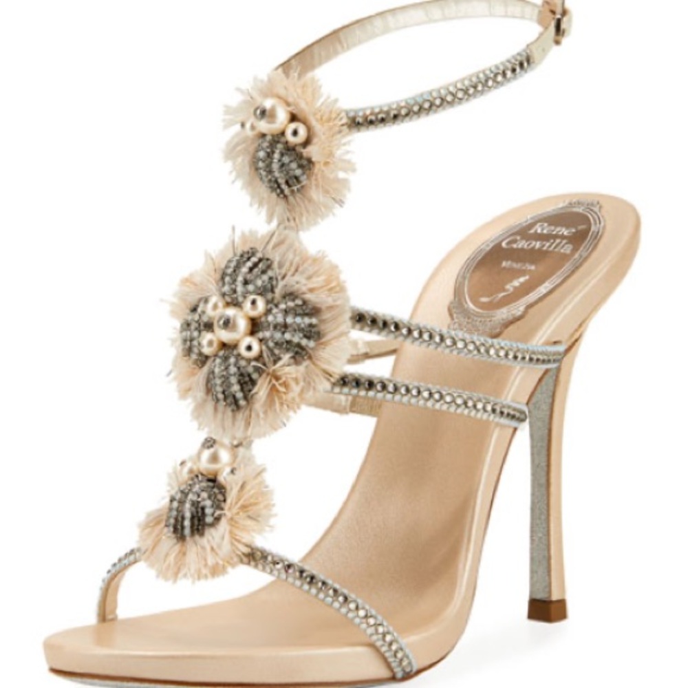 Rene Caovilla Embellished Triple-Strap Sandal